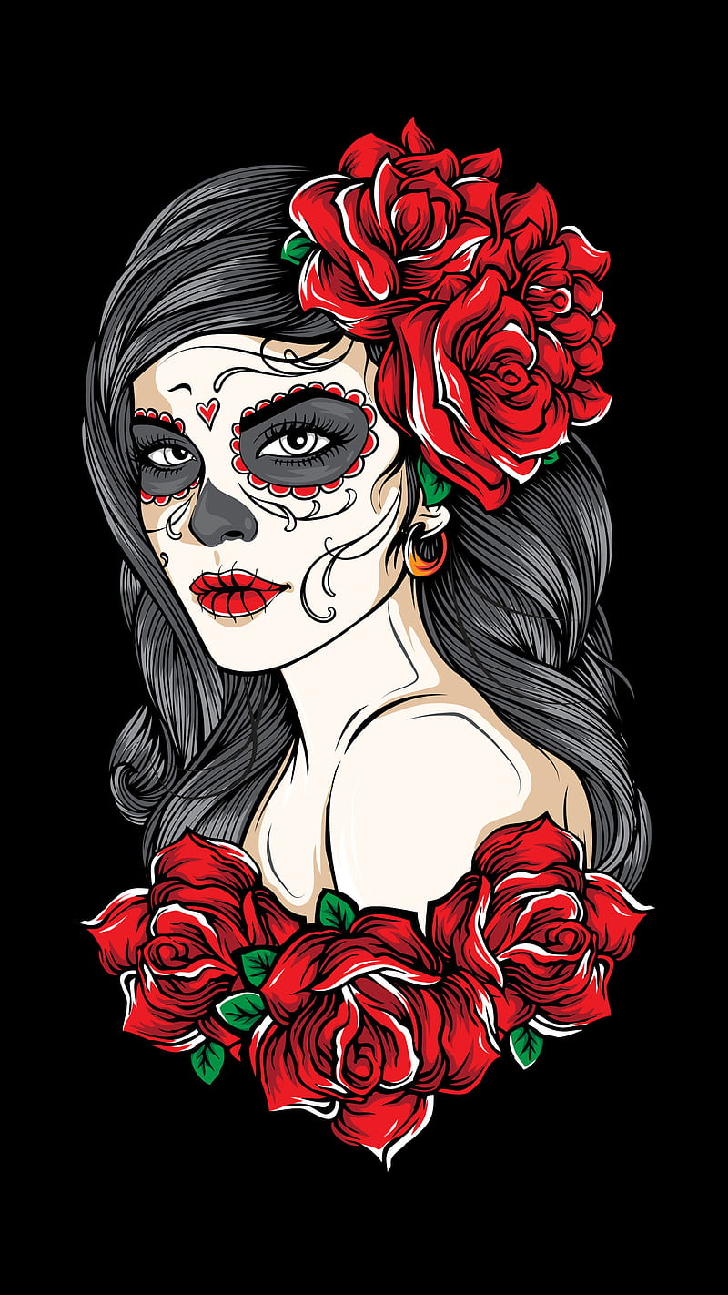 Tattoo Design Sexy Girl Skull Vector Stock Vector Royalty Free 1268859730   Shutterstock