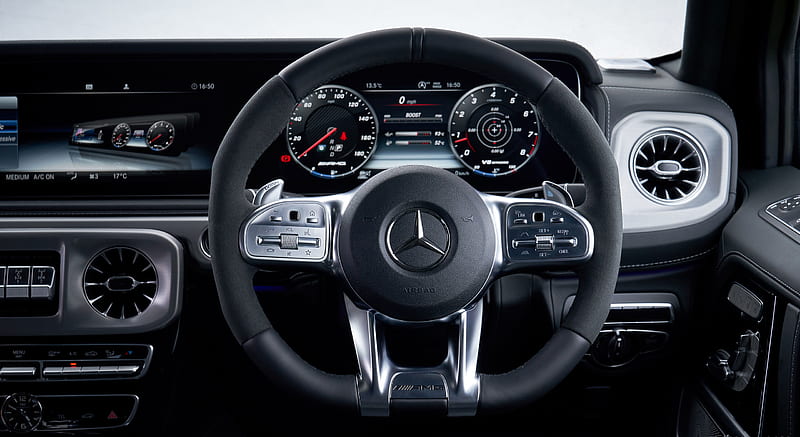 2019 Mercedes-AMG G 63 (UK-Spec) - Interior, Steering Wheel , car, HD wallpaper