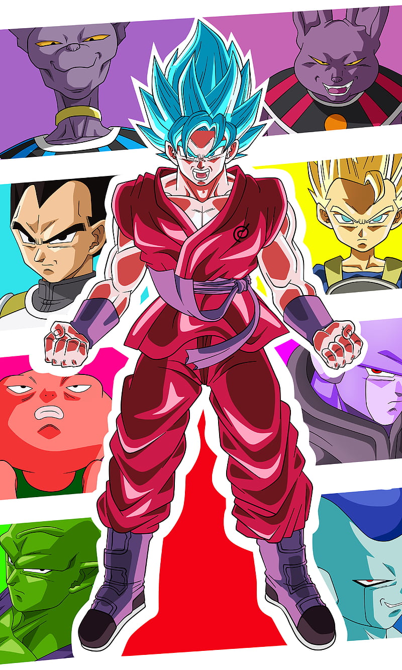 Goku ssjb, anime, ball, dragon, frozt, monaka, super, vegueta, HD phone wallpaper