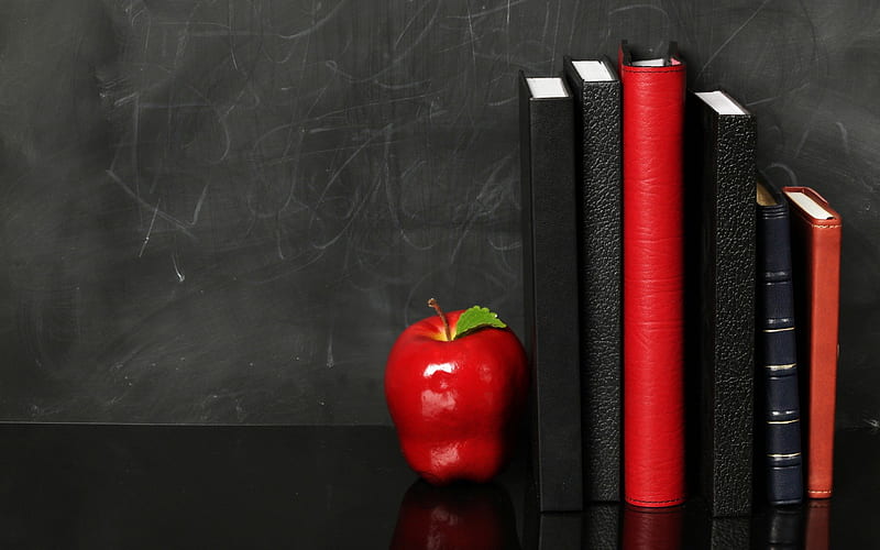 Black and Red, apple, red, magnifique, book, black, wall, HD wallpaper