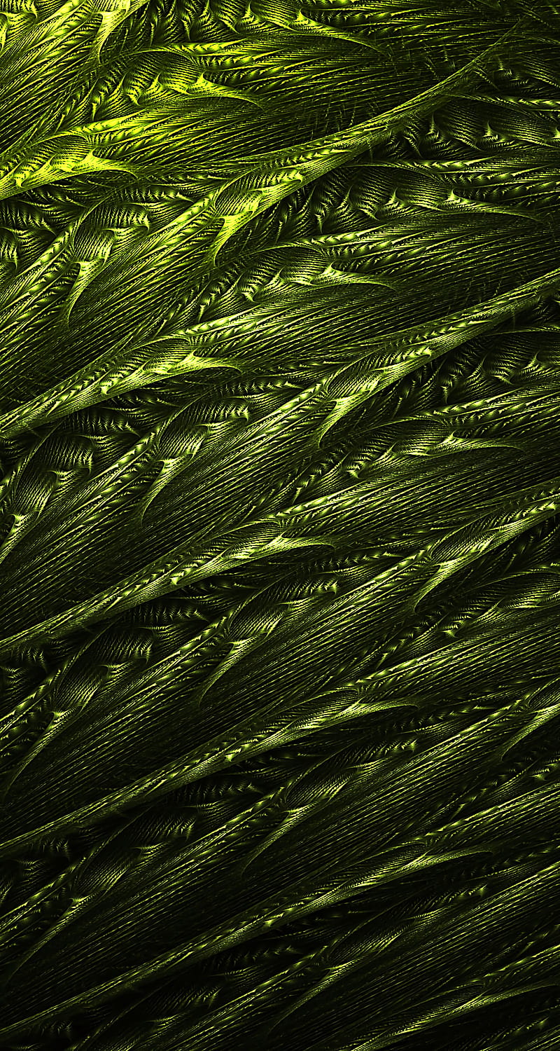 abstraction, green, tangled, structure, fractal, HD phone wallpaper