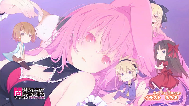 Mondaiji-tachi Anime, kurousagi, calico cat, os, asuka, leticia, izayoi, HD wallpaper
