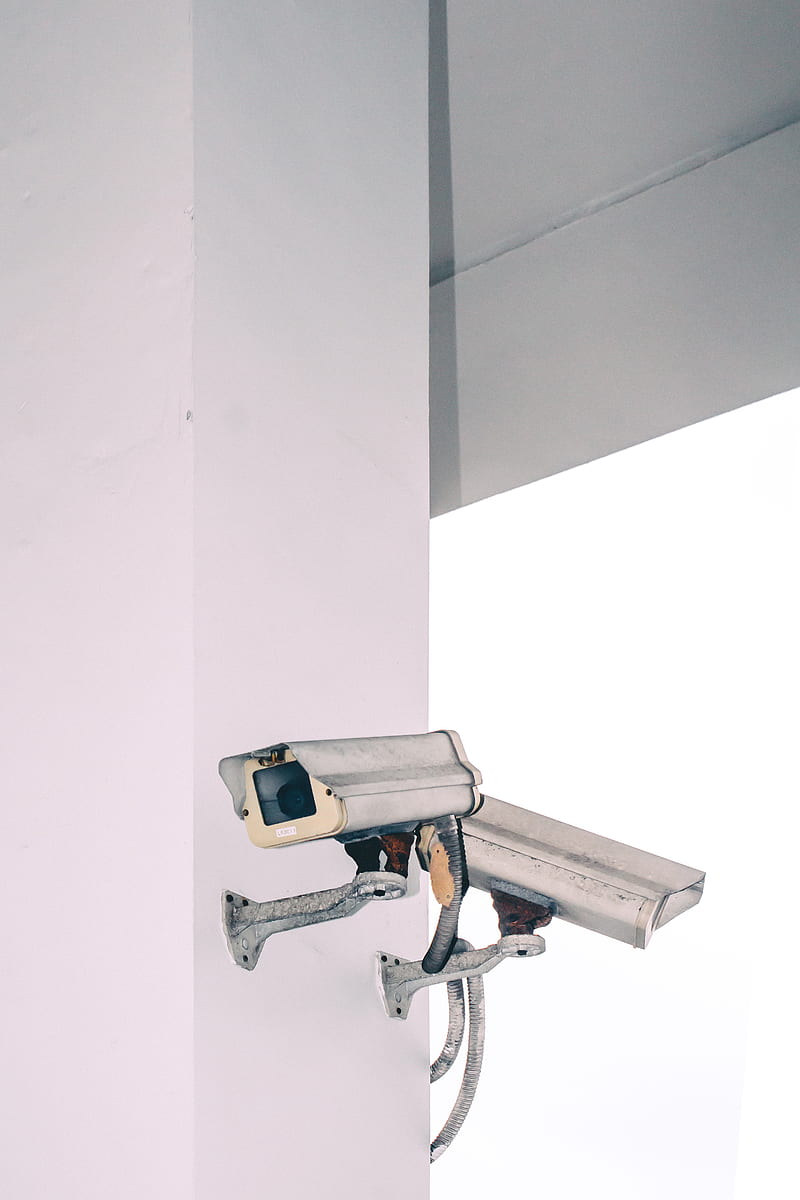 two bullet security camera attached on wall, HD phone wallpaper