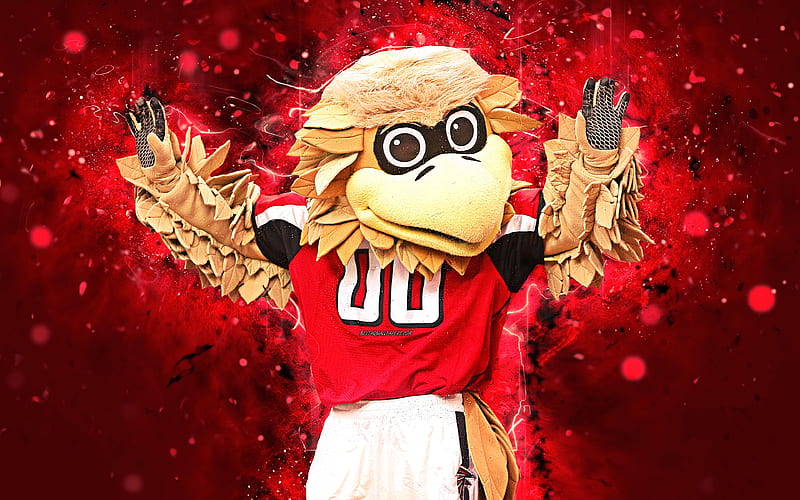 Freddie Falcon mascot, Atlanta Falcons, abstract art, NFL, creative, USA, Atlanta Falcons mascot, National Football League, NFL mascots, Frederick Falcon, official mascot, HD wallpaper
