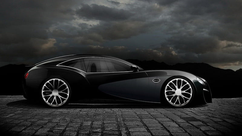 black concept car, black, concep, rod, car, HD wallpaper