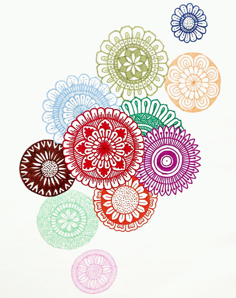 Mandala Flowers, Santhi, HD phone wallpaper