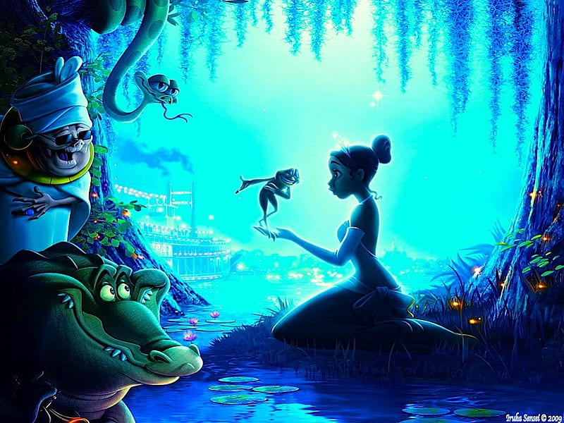 The Princess and the Frog, animated, movie, fairy tale, Tiana, Mama Odie,  Louis, HD wallpaper | Peakpx