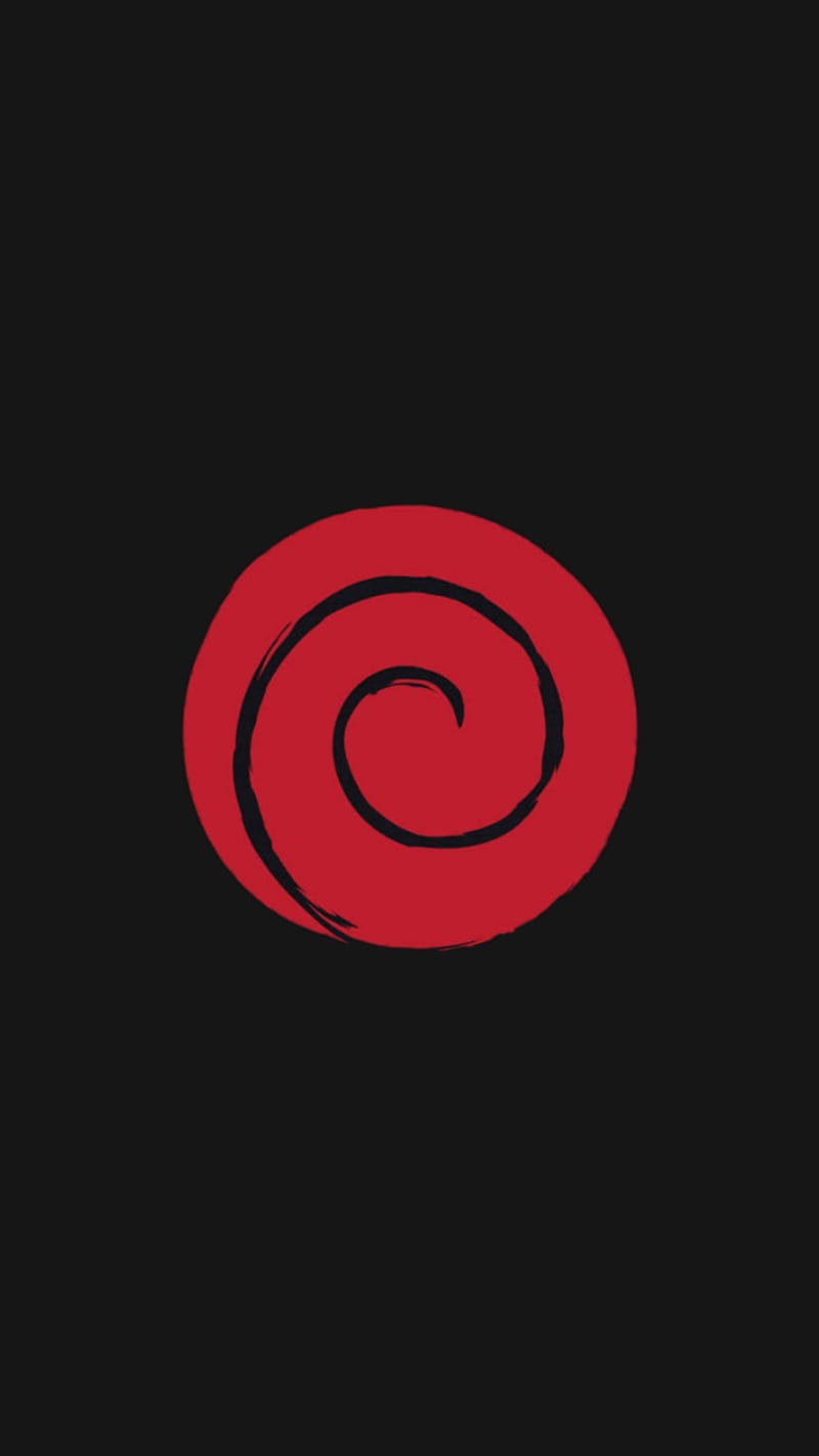 uzumaki, black, circles, clan, cool, dope, naruto, red, simple, swirl, HD phone wallpaper