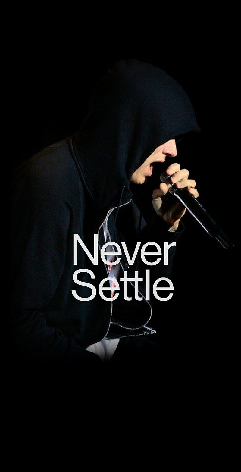 Eminem, black and white, eminem, never settle, one plus, one plus 7,  rapgod, HD phone wallpaper | Peakpx