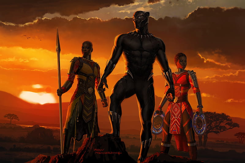 Black Panther Movie Artwork, black-panther, movies, artwork, 2017-movies, HD wallpaper