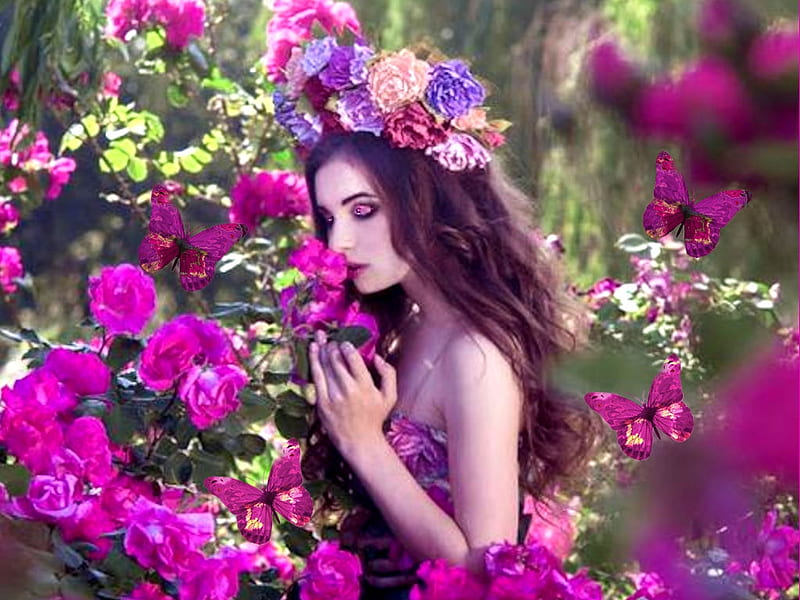 Sweet Beauty, the WOW factor, etheral women, flower crown wreath, women ...