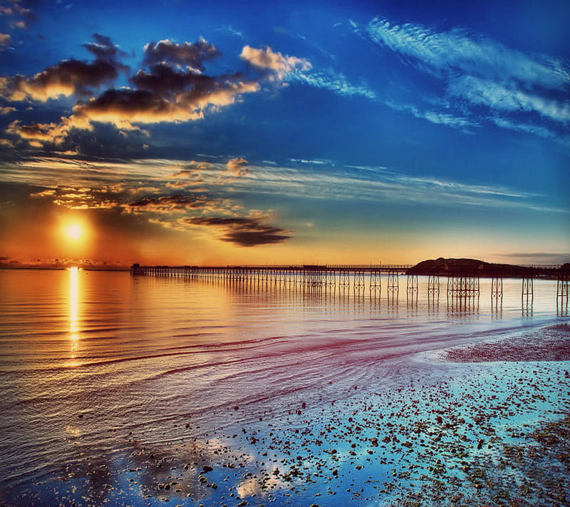 Sunset View , beach, bonito, nature, HD wallpaper