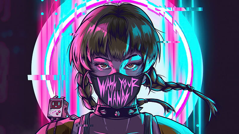 1920x1080px, 1080P free download | Scifi Cyber, mask, neon, cyberpunk ...