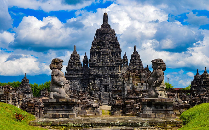 Candi Sewu buddhist temple, Indonesian landmarks, Yogyakarta, buddhism, Central Java, Indonesia, HD wallpaper