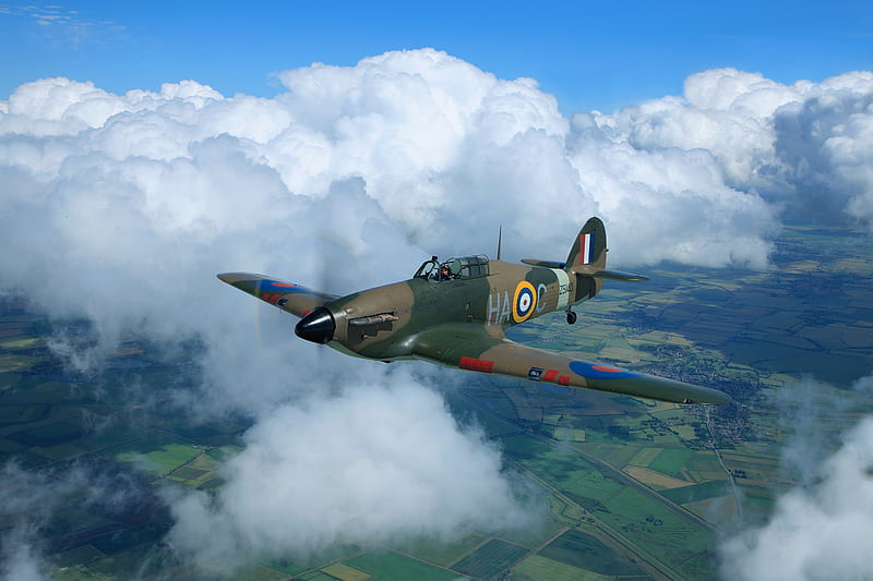 Military Aircraft, Hawker Hurricane, Aircraft, Cloud, Warplane, HD wallpaper