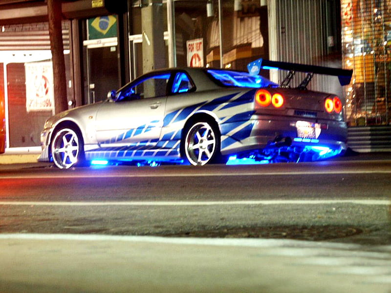 Rápido y furioso, camino, luces azules, rápido, coche, Fondo de pantalla HD  | Peakpx