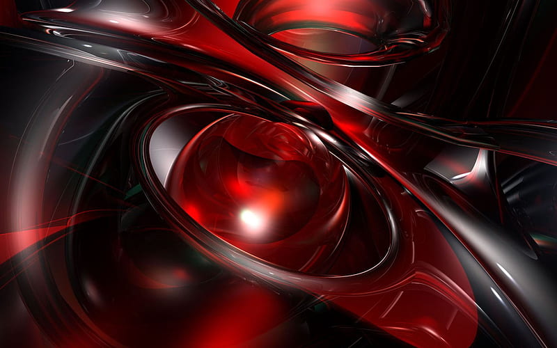 Red Vibration, colors, red, abstract, 3d and cg, HD wallpaper