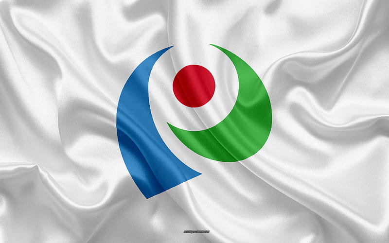 Flag of Iwata city of japan, silk texture, Iwata flag, japan, japanese cities, art, Asia, Shizuoka Prefecture, Iwata, HD wallpaper