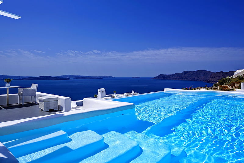 CANAVES OIA HOTEL,SANTORINI, Canaves, New, Infinity, Pool, Oia, Hotel, Greece, Luxury, Santorini, HD wallpaper