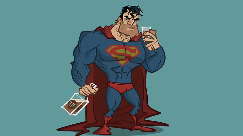 Drunk Superman , superman, superheroes, HD wallpaper