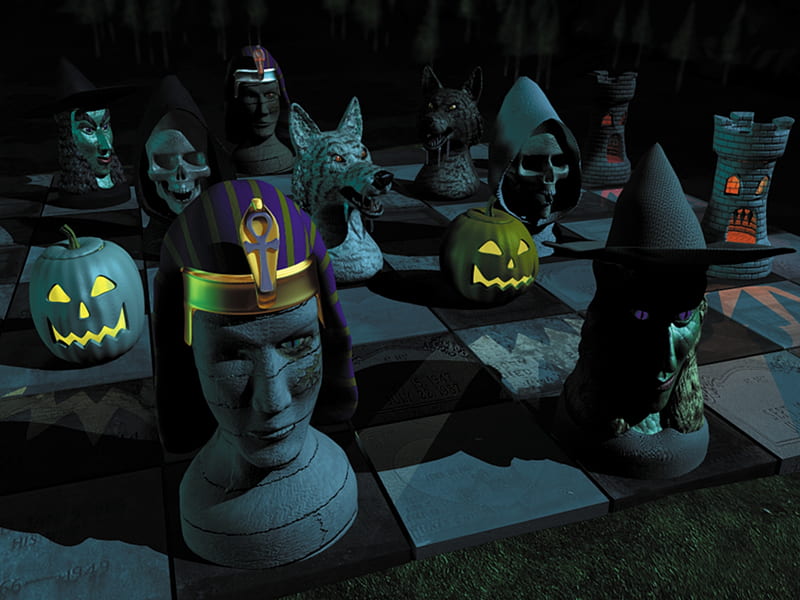 Haunting Strategy, games, 3d, abstract, chess, HD wallpaper