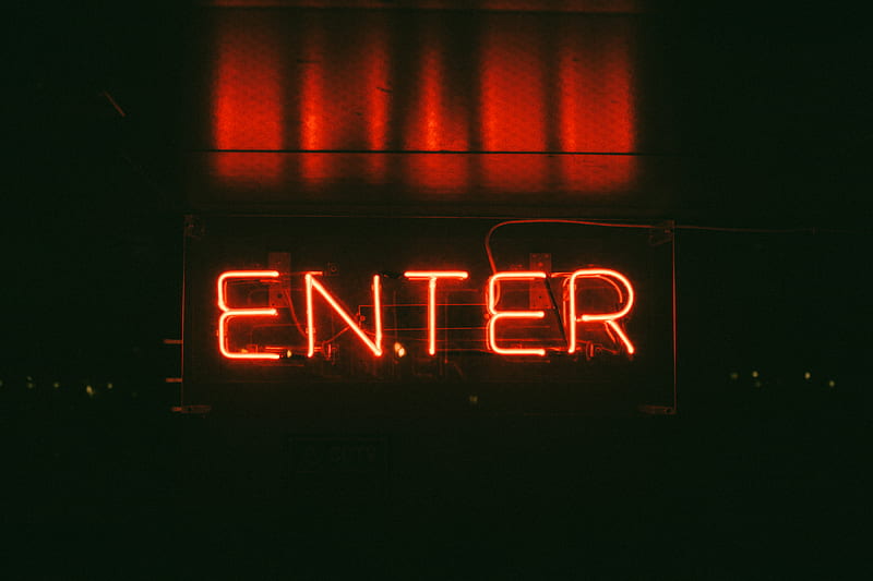 red Enter neon signage, HD wallpaper