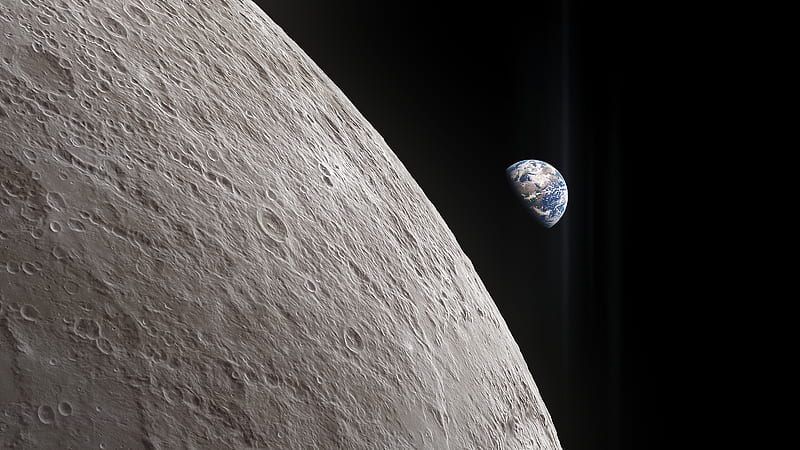 Earth, From Space, Moon, HD wallpaper