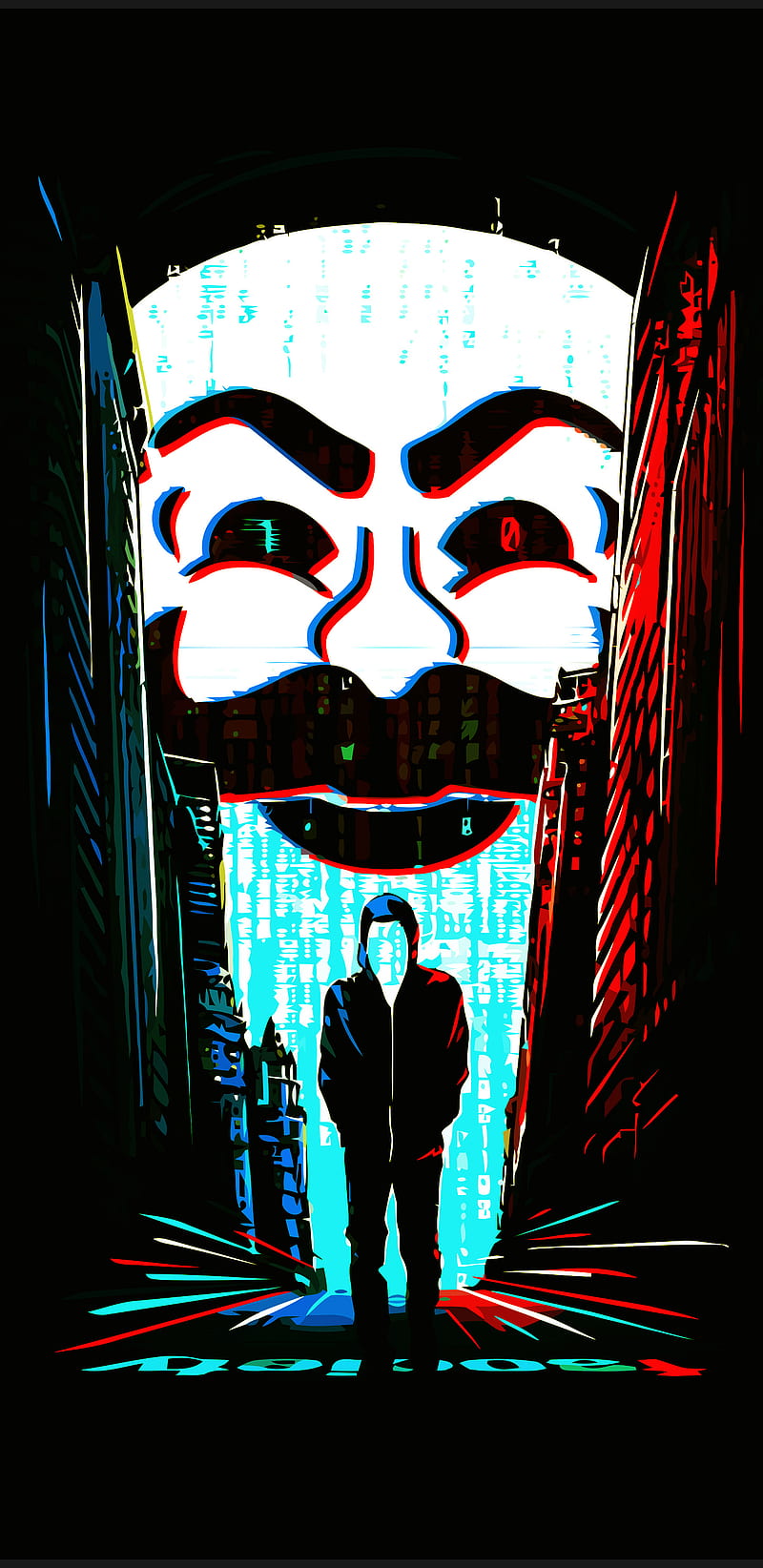 Mr Robot Amoled , anon, anonymous, black, dark, hacker, hackers, steamroom, HD phone wallpaper