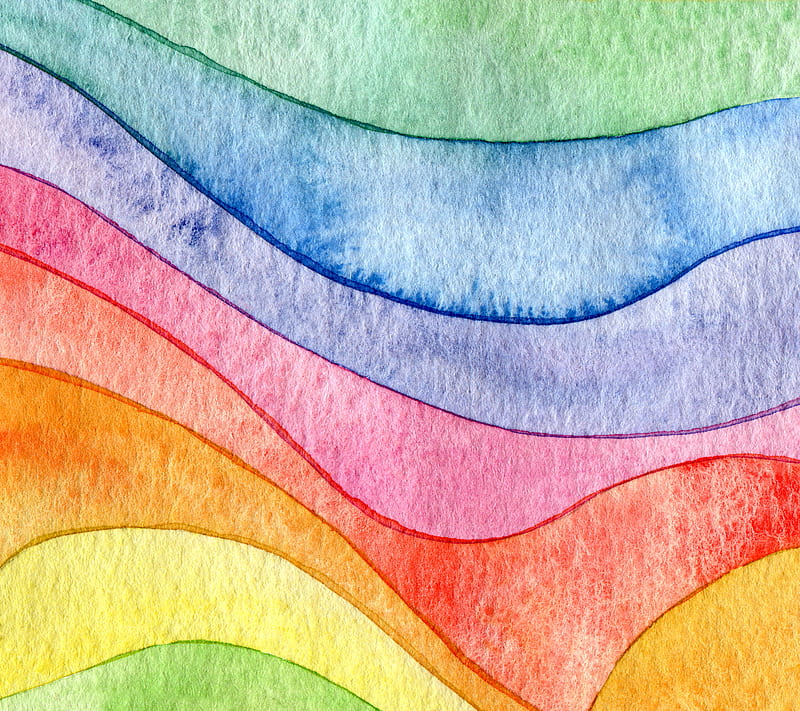 Watercolor, background, color, paint, paper, rainbow, HD wallpaper