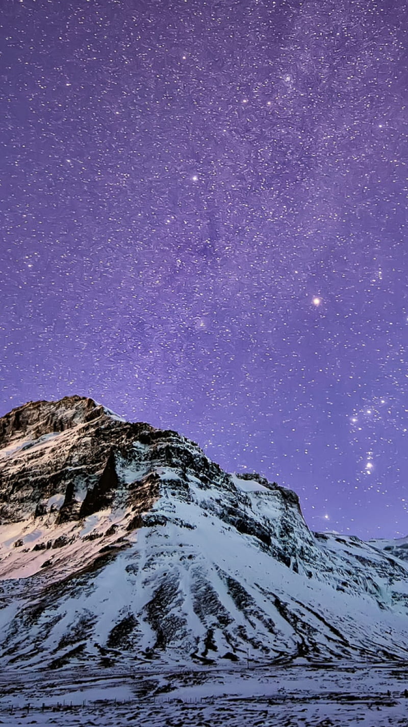 Space, galaxy, nature, purple, sky, snow, stars, HD phone wallpaper ...
