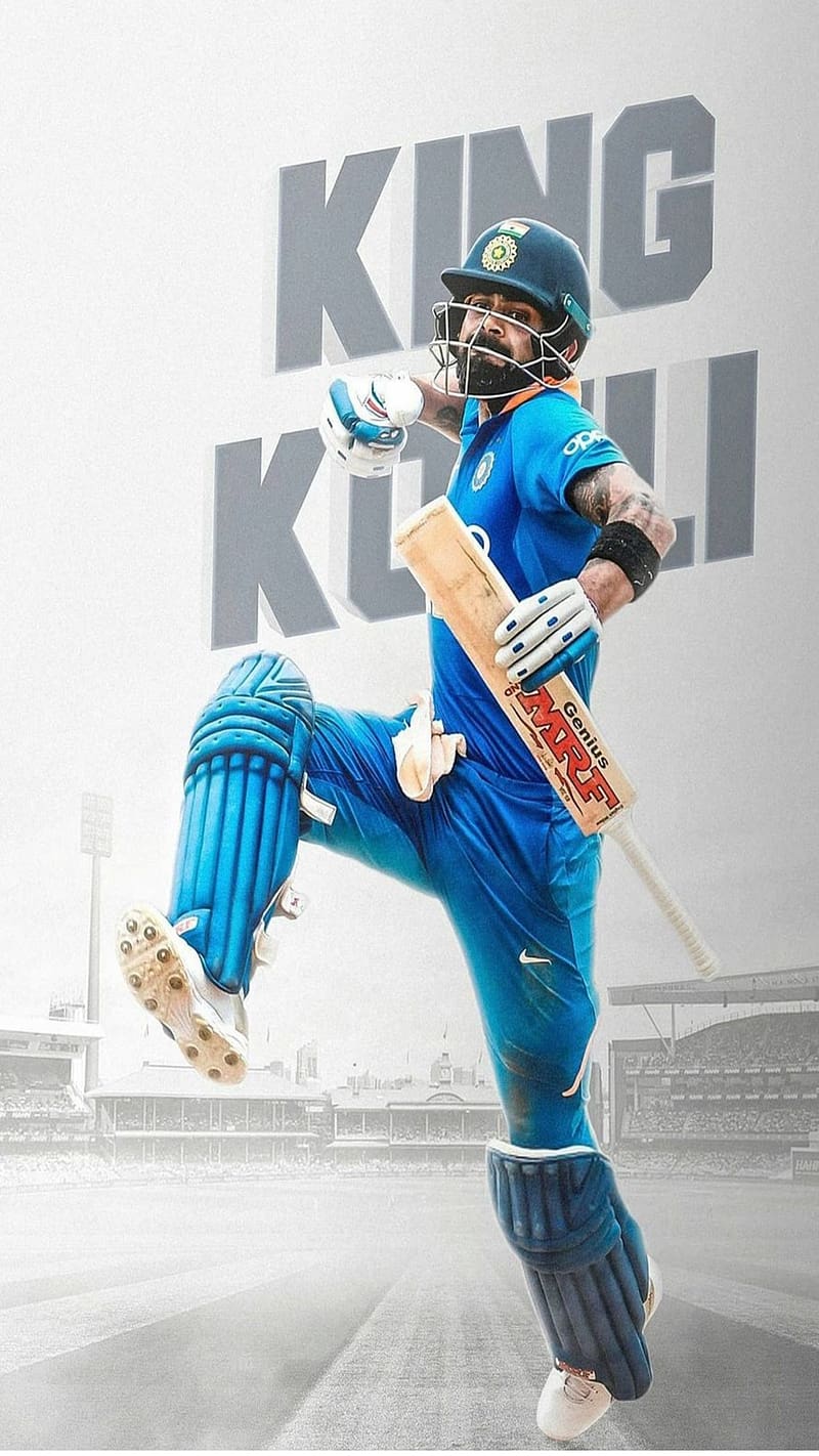 Virat Kohli , King Kohli Background, sports, cricketer, indian, blue jersey, HD phone wallpaper