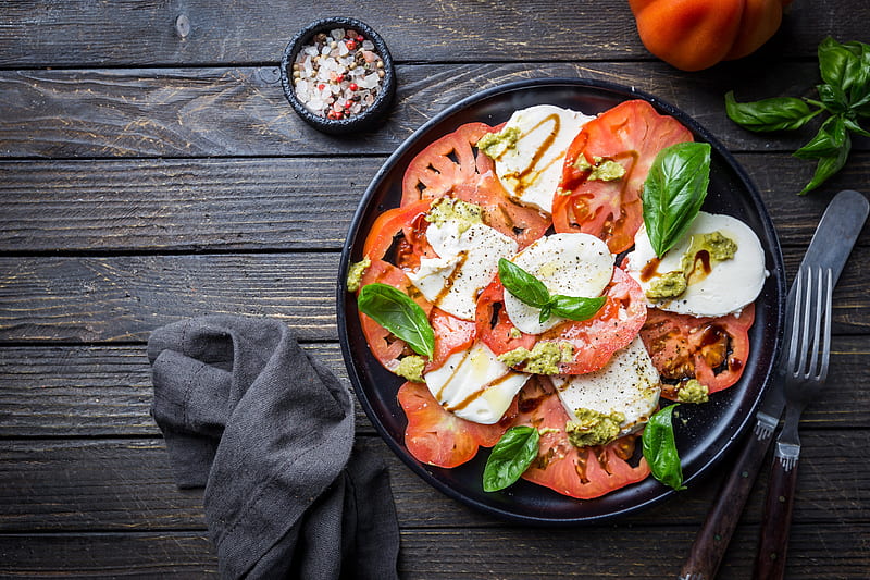 Food, Salad, Mozzarella, Still Life, Tomato, HD wallpaper