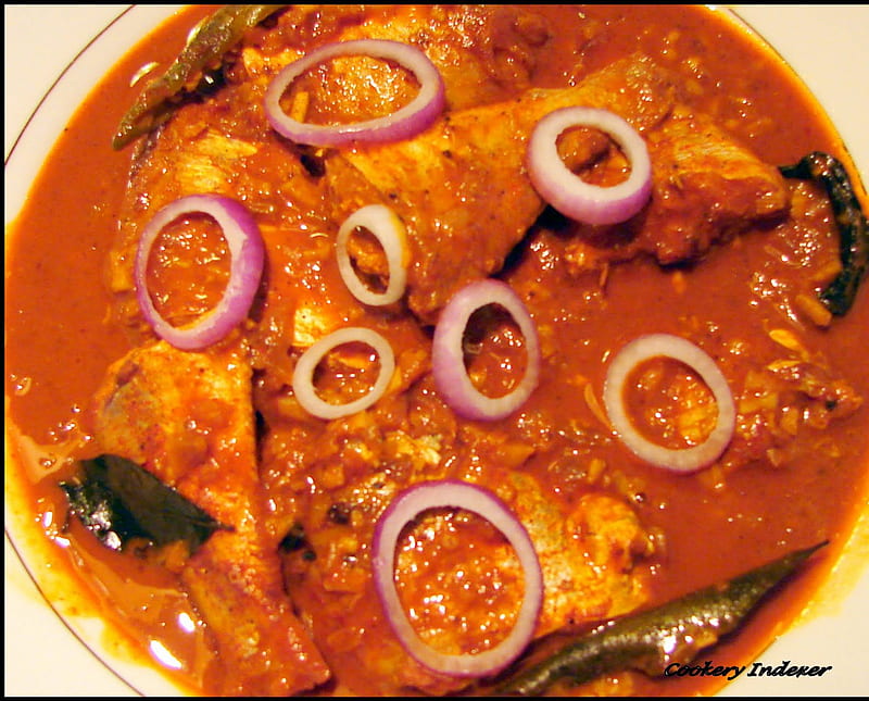 North Indian Fish Curry, north, sauce, fish, onion, food, indian, abstract, dish, spicy, curry, HD wallpaper