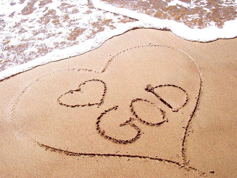 I Love God, Sand, beach, God, Love, HD wallpaper