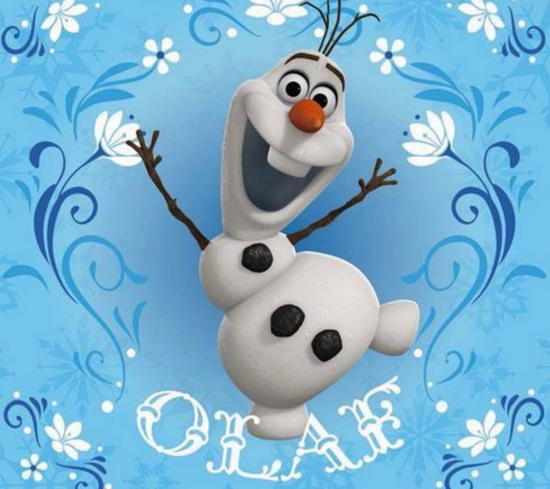 snowman olaf, frozen, happy, snow, winter, HD wallpaper