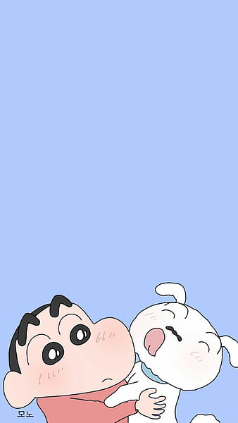Download Shiro And Shin Chan Cartoon Wallpaper