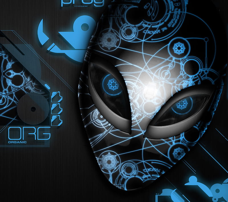 Alienware blue, logo, HD wallpaper