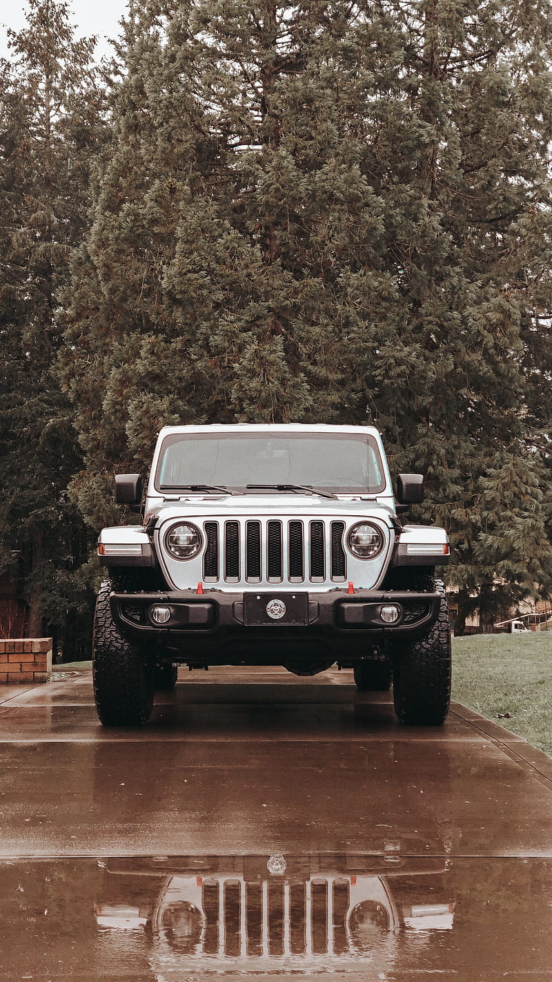 Jeep wrangler, jeep, car, suv, gray