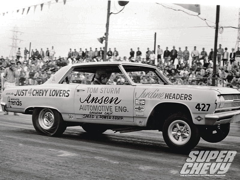 Super Chevy Drag Racing Greats, gm, 409, drag race, bowtie, HD wallpaper