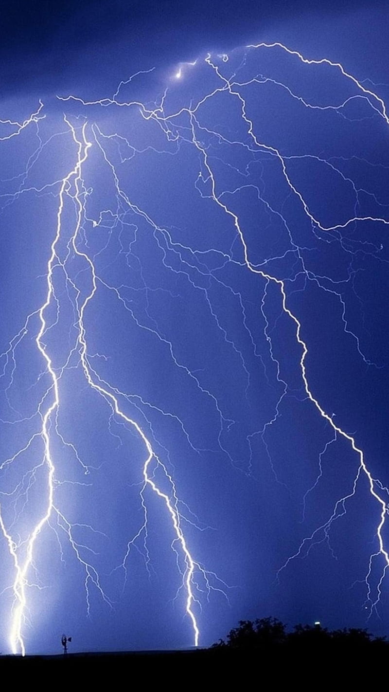 Lightning Storm, lightning, nature, purple, HD phone wallpaper
