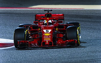 Ferrari SF70H, Scuderia Ferrari, Sebastian Vettel F1, German racing driver, racing car, Formula 1, racing track, HD wallpaper