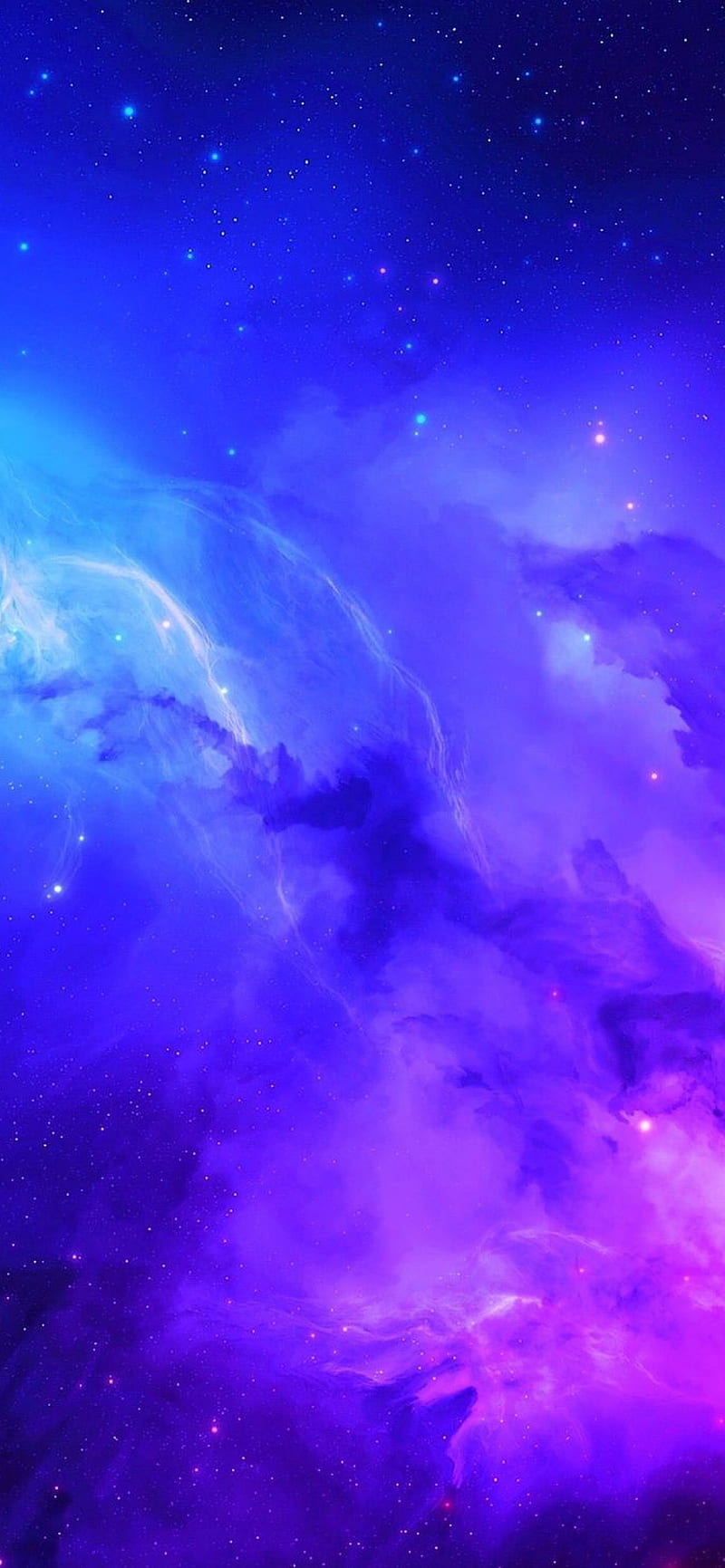 Galaxy, blue, purple, solar, space, stars, HD phone wallpaper