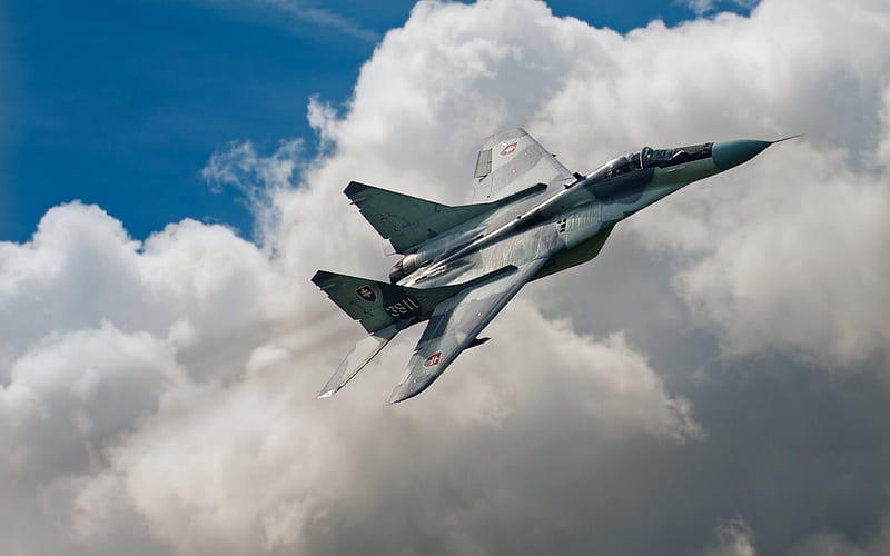 MiG-29, sky, fighters, Fulcrum, Slovak Air Force, HD wallpaper