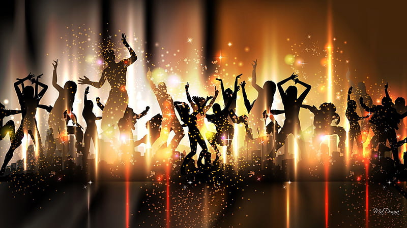 Dance Party, disco, share, glow, new years, music, fun, lights, sparkle,  club, HD wallpaper