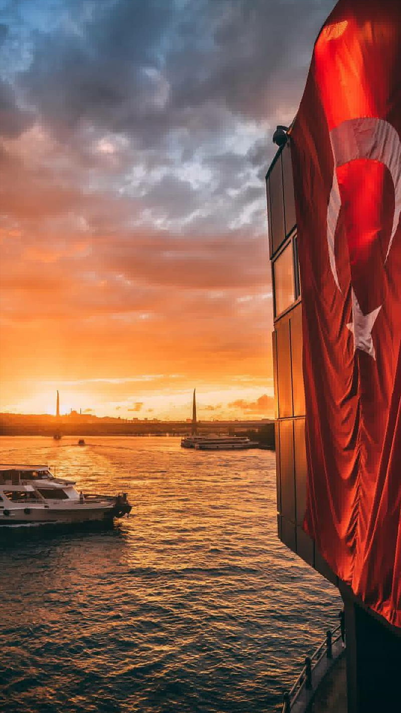 Turk bayragi, flag, HD phone wallpaper