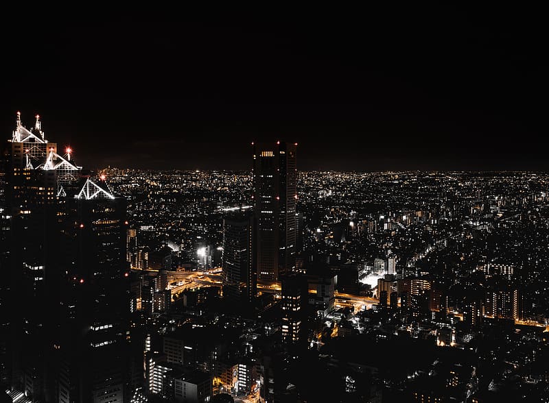Cities, Night, City, Skyscraper, Building, Japan, Cityscape, Tokyo, HD wallpaper