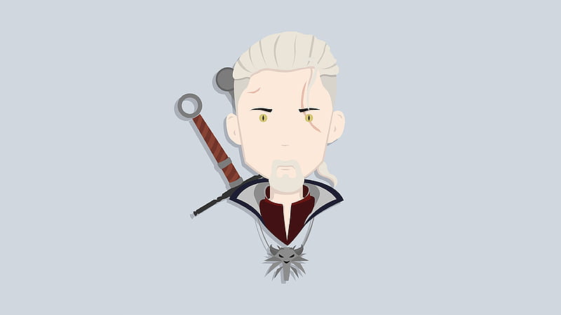 Geralt Of Rivia Witcher Minimalism , geralt-of-rivia, minimalism, minimalist, artist, artwork, digital-art, behance, the-witcher-3, games, HD wallpaper