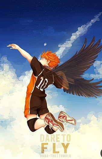 Haikyuu, hinata, jump, shoyo, spike, volleyball, HD phone