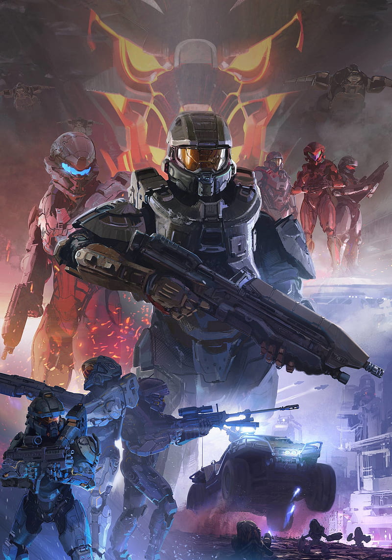 Halo 5: Guardians, Master Chief, video game art, video games, HD phone wallpaper