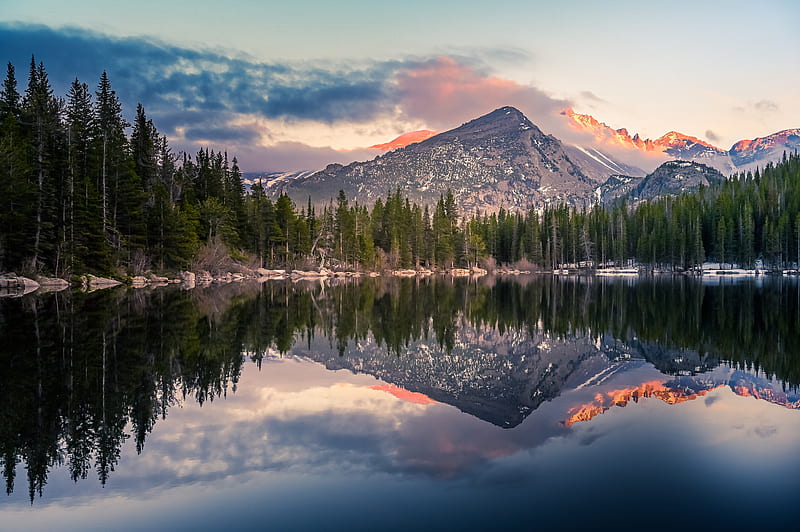 Bear Lake Reflection At Rocky Mountain National Park , lake, national-park, nature, HD wallpaper